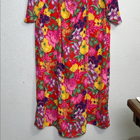 Rixo Target Pink Floral Open Back Cascade Ruffle Dress Womens Plus Size 20W/22W - Picture 6 of 14